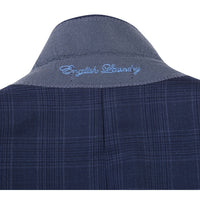 Wool Stretch Single Breasted SLIM FIT Suit in Blue Check (Short, Regular, and Long Available) by English Laundry