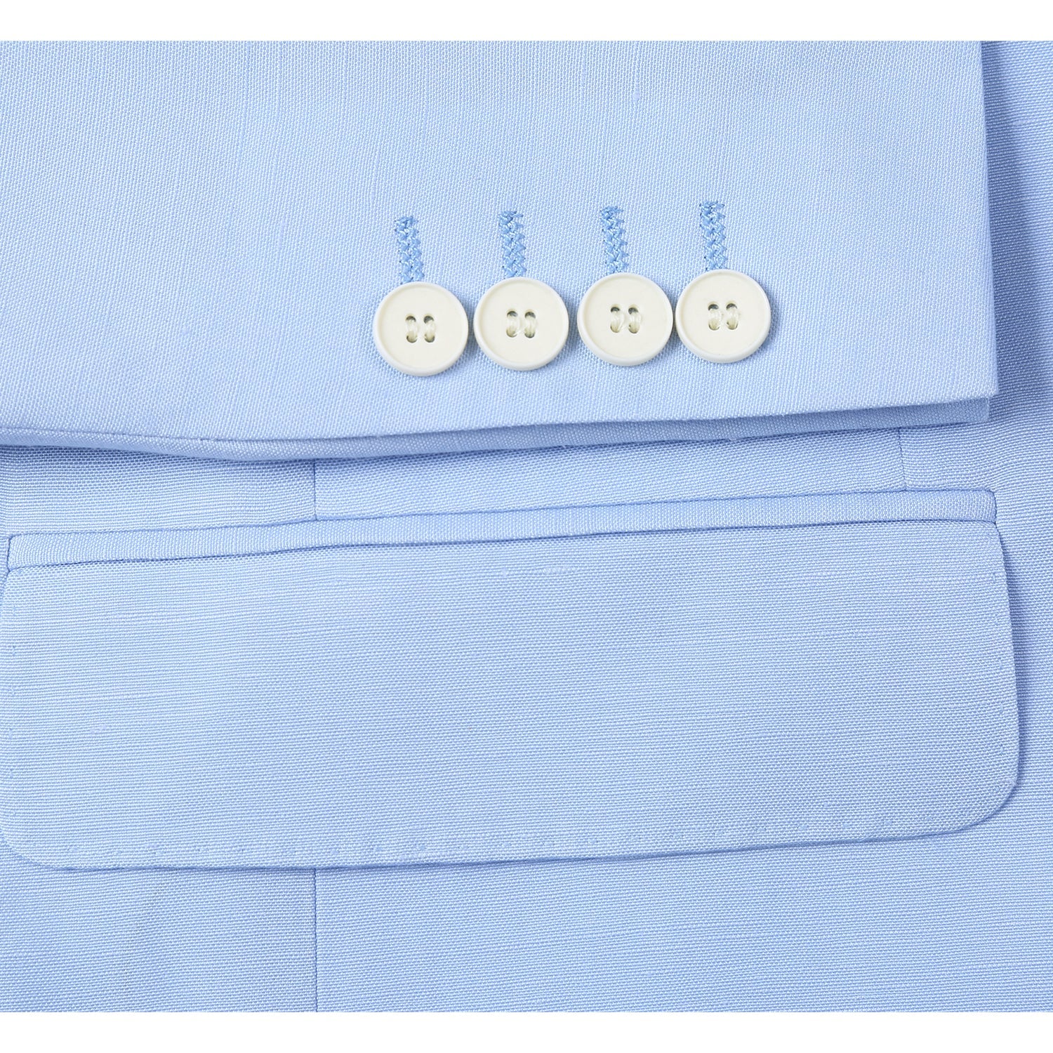Linen Blend 2-Button SLIM FIT Suit in Sky Blue (Short, Regular, and Long Available) by Alessandro Vitello X Renoir