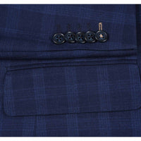 Stretch Performance Single Breasted SLIM FIT Suit in Navy Check (Short, Regular, and Long Available) by English Laundry