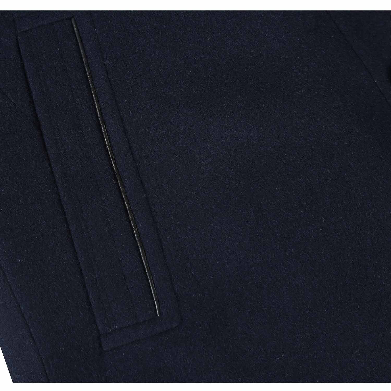 Wool Blend SLIM FIT Short Overcoat with Zip-Out Lining in Navy (Regular, Short, & Long Lengths) by English Laundry