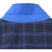 Single Breasted SLIM FIT Half Canvas Knit Soft Jacket in Navy and Blue Plaid (Size 42 Short) by Pelago