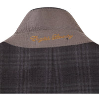 Wool Stretch Single Breasted SLIM FIT Suit in Brown Check (Short, Regular, and Long Available) by English Laundry
