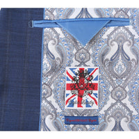 Stretch Performance Single Breasted SLIM FIT Suit in Blue Check (Short, Regular, and Long Available) by English Laundry