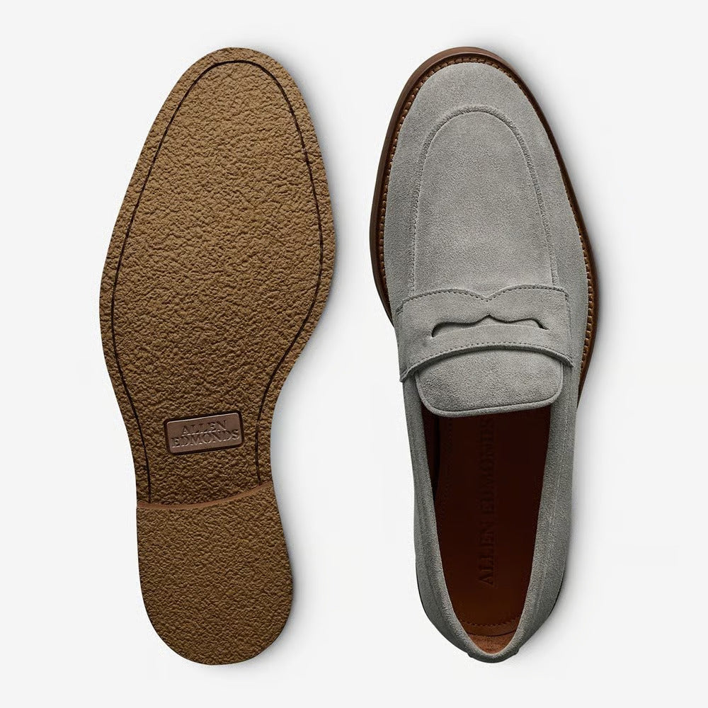 Como Penny Loafer in Piombo Grey Suede by Allen Edmonds