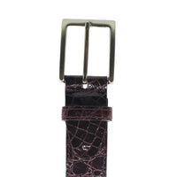 High Shine Alligator Belt in Bordeaux by Zelli Italia