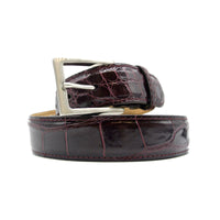 High Shine Alligator Belt in Bordeaux by Zelli Italia
