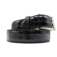 High Shine Alligator Belt in Black by Zelli Italia