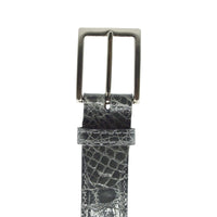 High Shine Alligator Belt in Grey by Zelli Italia