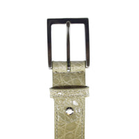 High Shine Alligator Belt in Ivory by Zelli Italia