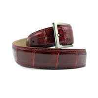 High Shine Alligator Belt in Red by Zelli Italia