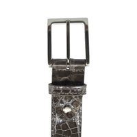 High Shine Alligator Belt in Taupe by Zelli Italia