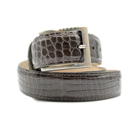 High Shine Alligator Belt in Taupe by Zelli Italia