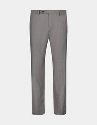 Parker Super 110s Light Stretch Flannel Wool Trouser in Light Grey (Modern Straight Fit) by Zanella