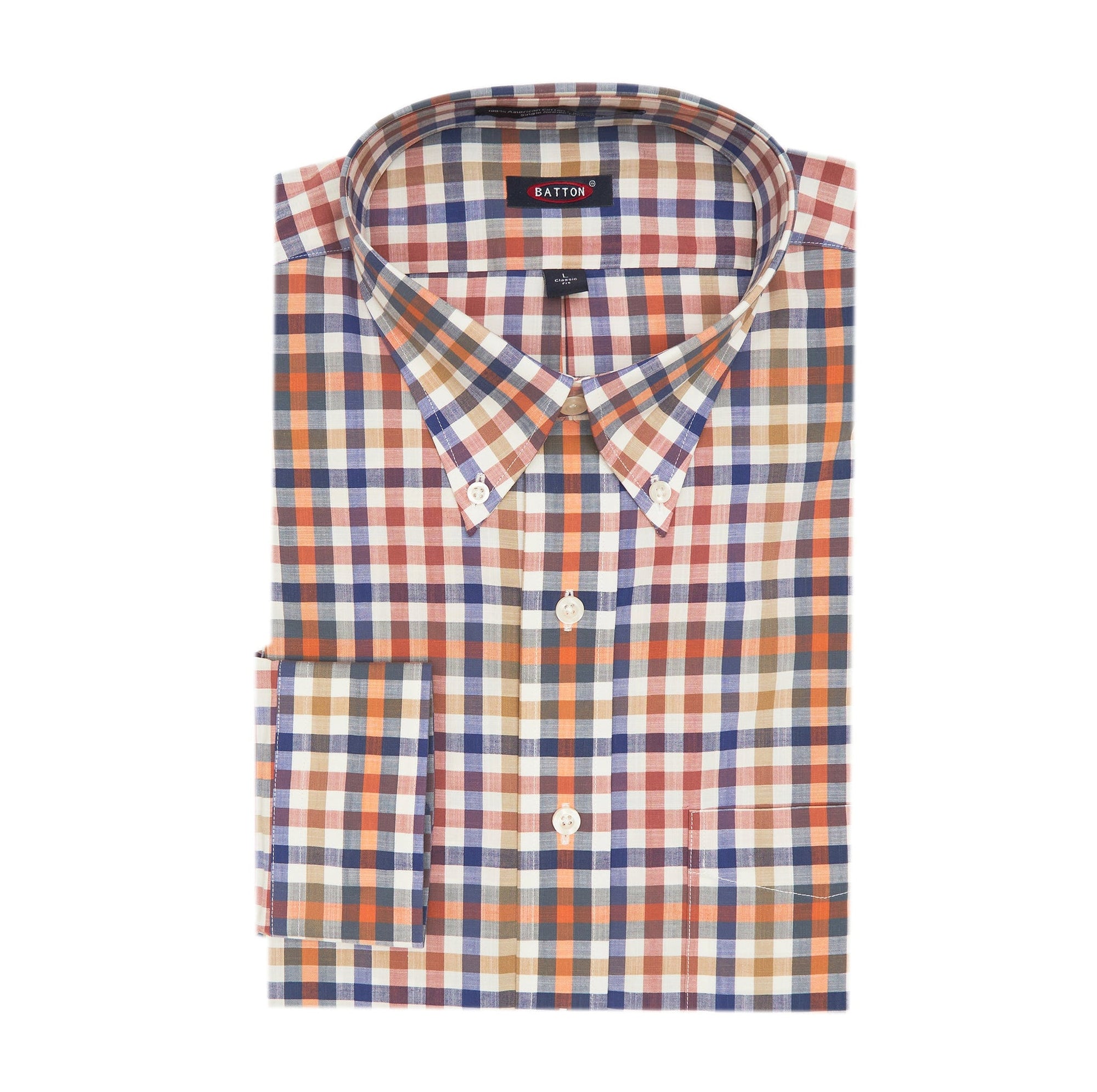 'Sawyer' Harvest Plaid Long Sleeve Beyond Non-Iron® Cotton Sport Shirt by Batton
