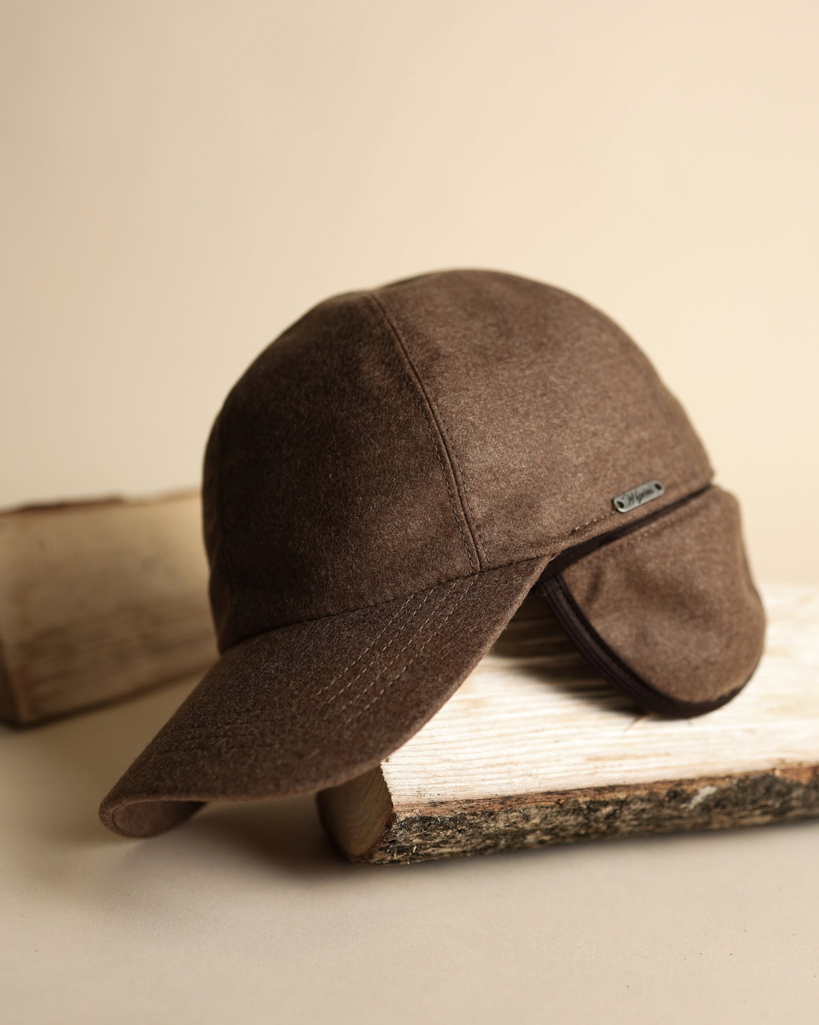 Loro Piana 'Storm System' Wool and Cashmere Flannel Baseball Classic Cap with Earflaps (Choice of Colors) by Wigens