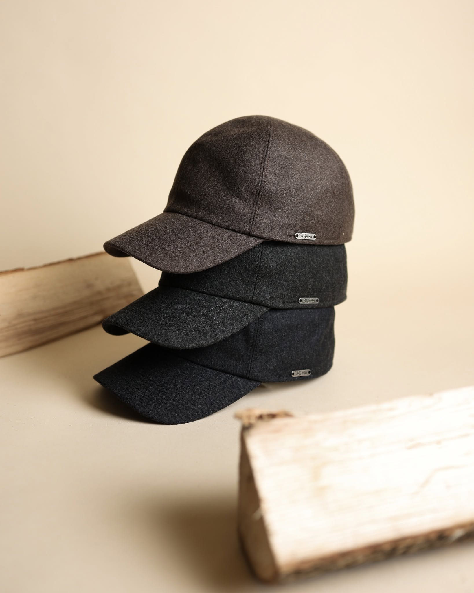 Loro Piana 'Storm System' Wool and Cashmere Flannel Baseball Classic Cap with Earflaps (Choice of Colors) by Wigens