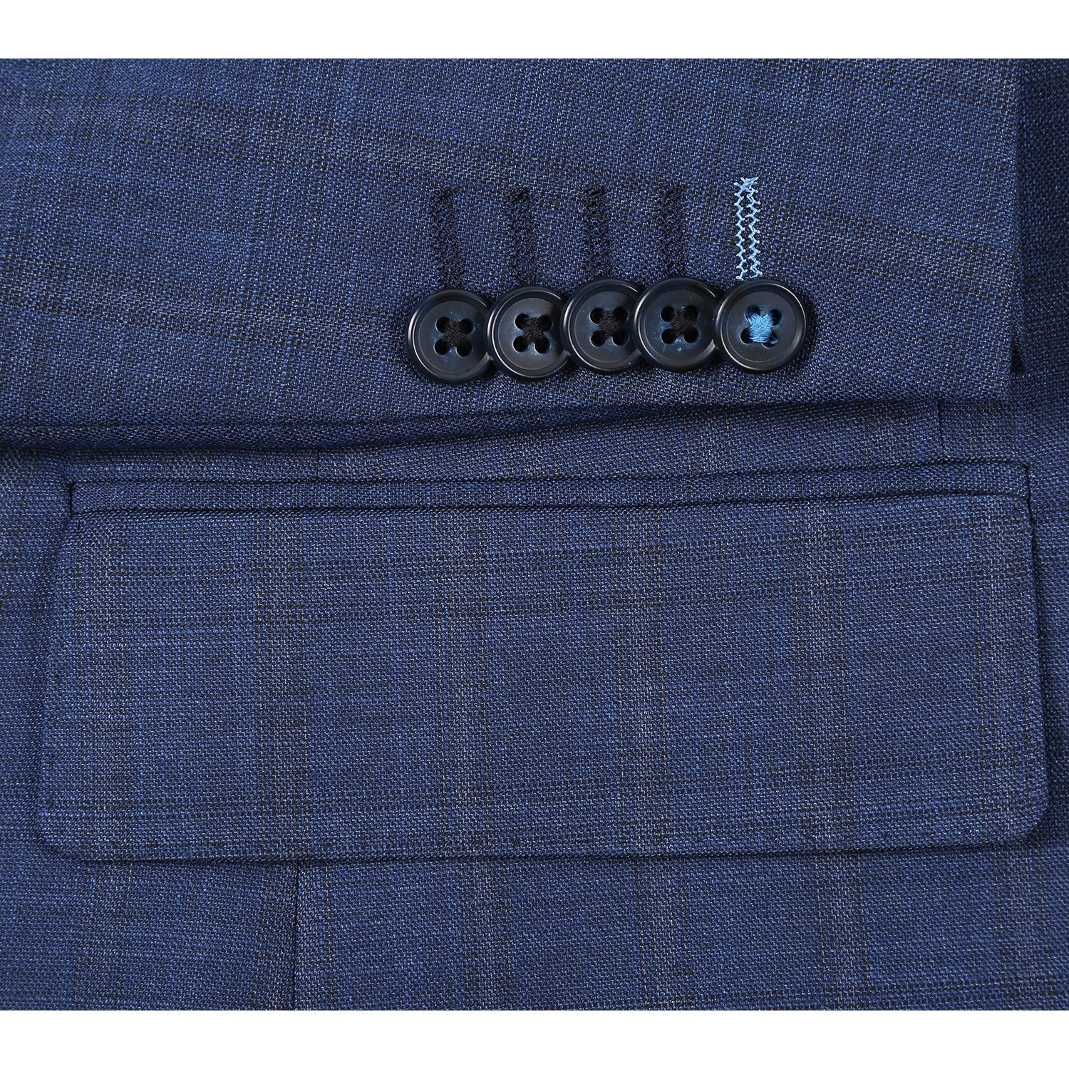 Stretch Performance Single Breasted SLIM FIT Suit in Blue Check (Short, Regular, and Long Available) by English Laundry