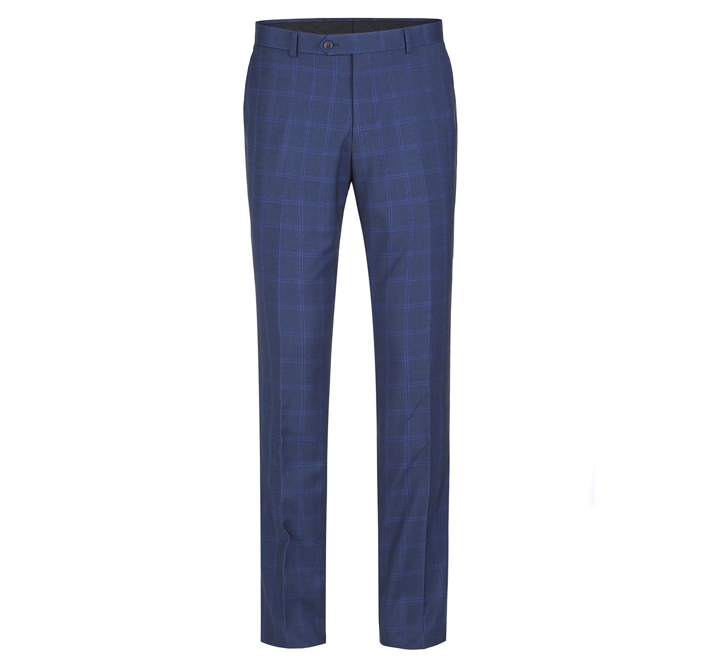 Performance 2-Button SLIM FIT Suit in a Tonal Blue Windowpane Check (Regular and Long Available) by Renoir