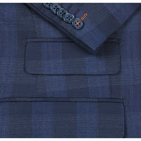 Wool Stretch Double Breasted SLIM FIT Suit in Grey and Brown Plaid (Short, Regular, and Long Available) by English Laundry