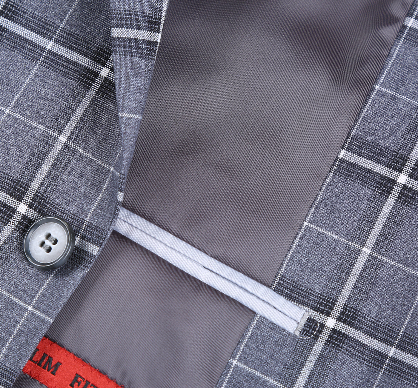 Stretch Performance 2-Button CLASSIC FIT Suit in Grey and White Check (Short, Regular, and Long Available) by Renoir