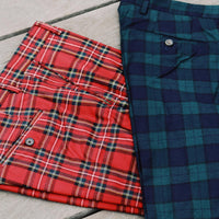 Worsted Wool Fancies Trouser in Royal Stewart Tartan, Size 35 (Milan Double Reverse Pleat) by Berle