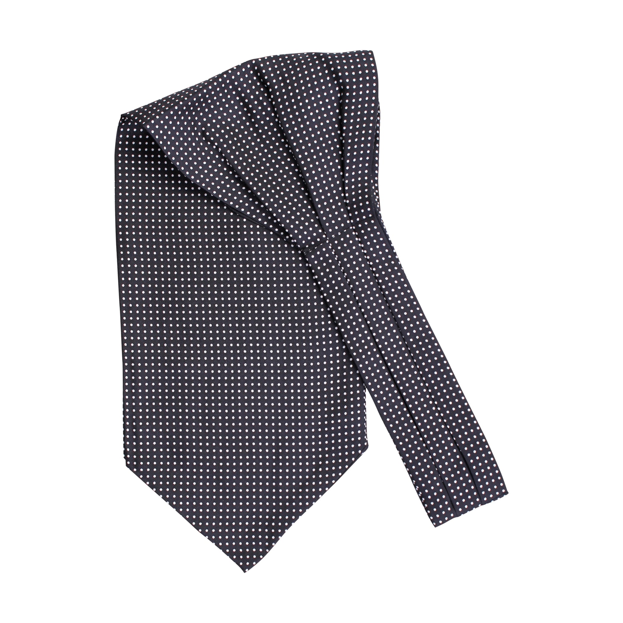 Micro Dot Twill-Woven Silk Ascot in Choice of Colors by House of Amanda Christensen