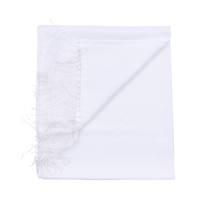 Solid Silk Ceremony Scarf with Handknotted Fringe in White by Amanda Christensen
