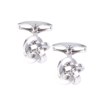 Knot Design Silver-Plated Solid Brass Cufflinks by House of Amanda Christensen