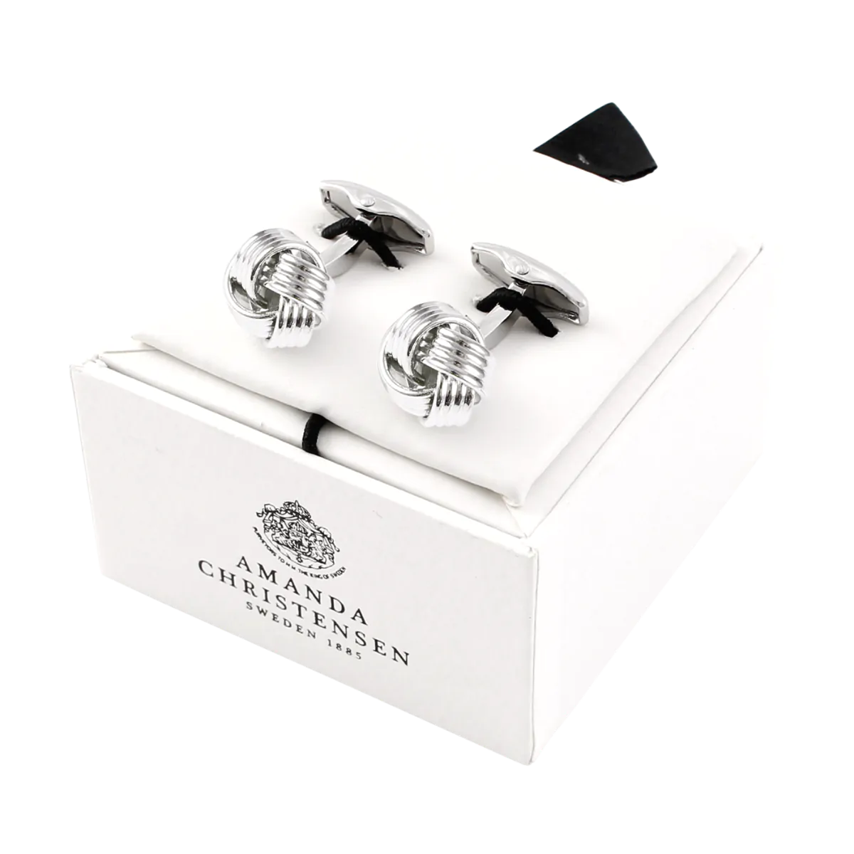 Ridged Knot Design Silver-Plated Solid Brass Cufflinks by House of Amanda Christensen