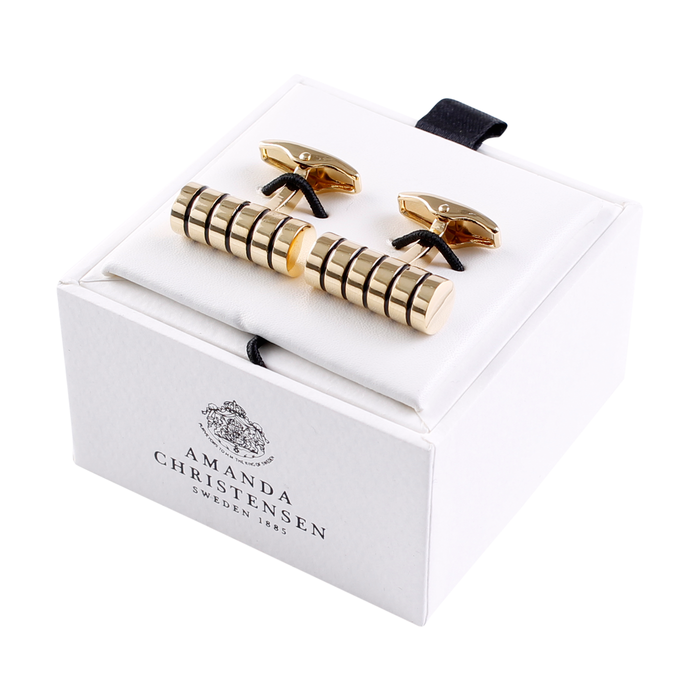 Barrel Stripe Solid Brass Cufflinks by House of Amanda Christensen