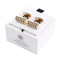 Barrel Stripe Solid Brass Cufflinks by House of Amanda Christensen