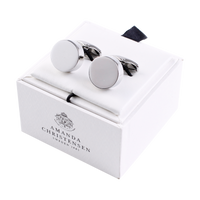 Classic Circle Silver-Plated Solid Brass Cufflinks by House of Amanda Christensen