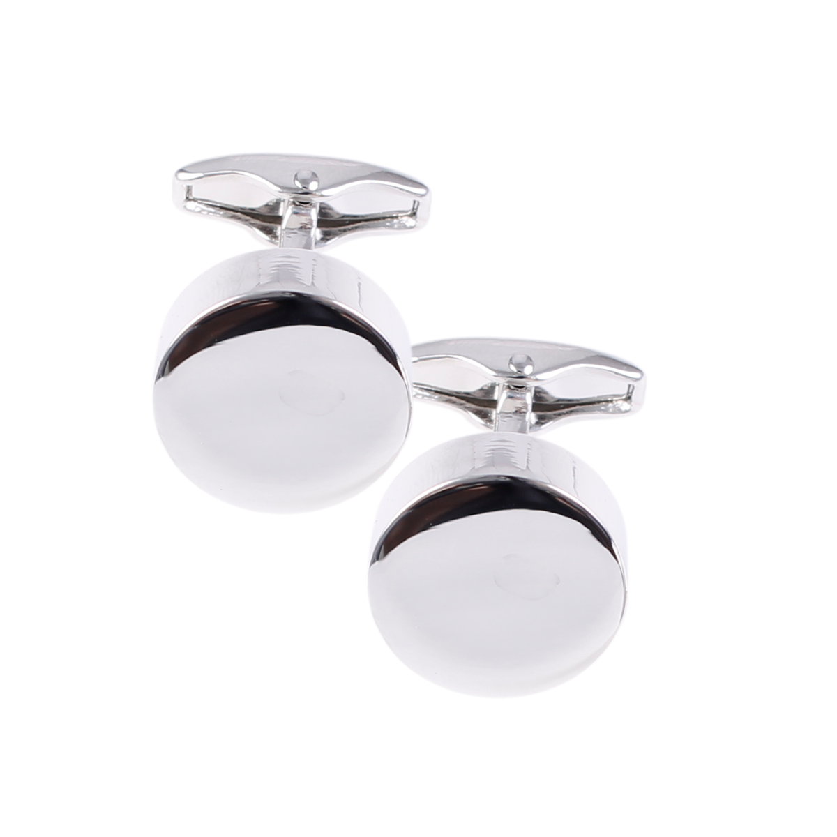 Classic Circle Silver-Plated Solid Brass Cufflinks by House of Amanda Christensen
