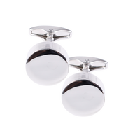 Classic Circle Silver-Plated Solid Brass Cufflinks by House of Amanda Christensen