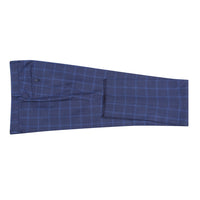 Wool Stretch Single Breasted SLIM FIT Suit in Navy Windowpane Check (Short, Regular, and Long Available) by English Laundry