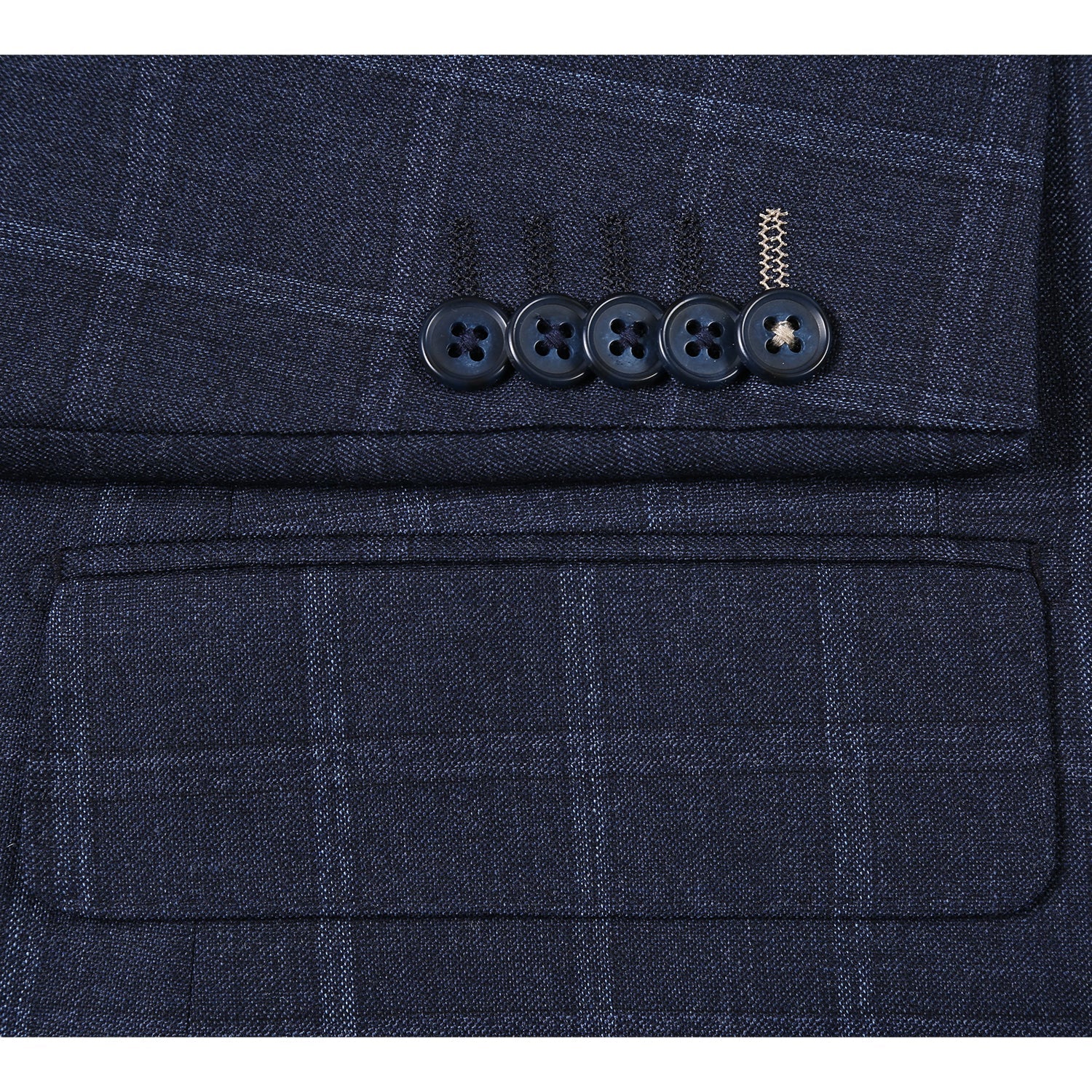 Wool Stretch Single Breasted SLIM FIT Suit in Navy Check (Short, Regular, and Long Available) by English Laundry