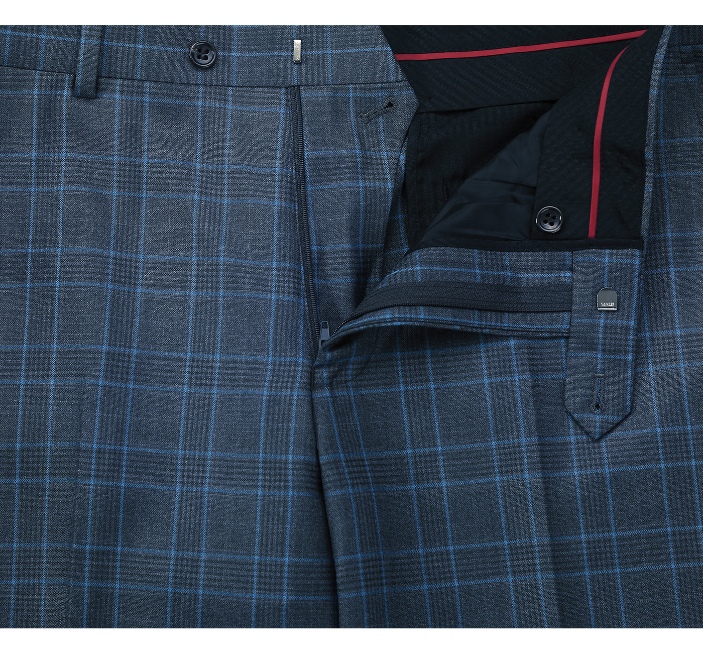 Stretch Performance 2-Button CLASSIC FIT Suit in Blue and Navy Check (Short, Regular, and Long Available) by Renoir
