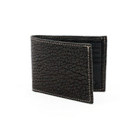 Genuine American Bison Leather Billfold Wallet in Black by Torino Leather