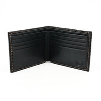 Genuine American Bison Leather Billfold Wallet in Black by Torino Leather