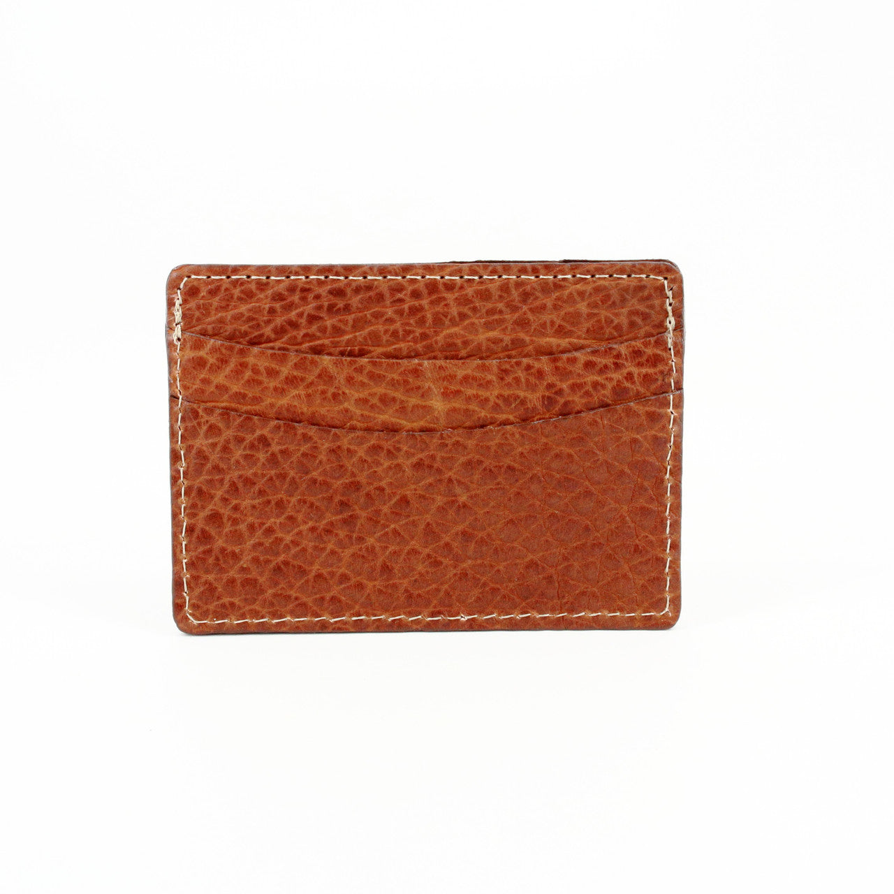 Genuine America Bison Leather Card Case in Cognac by Torino Leather