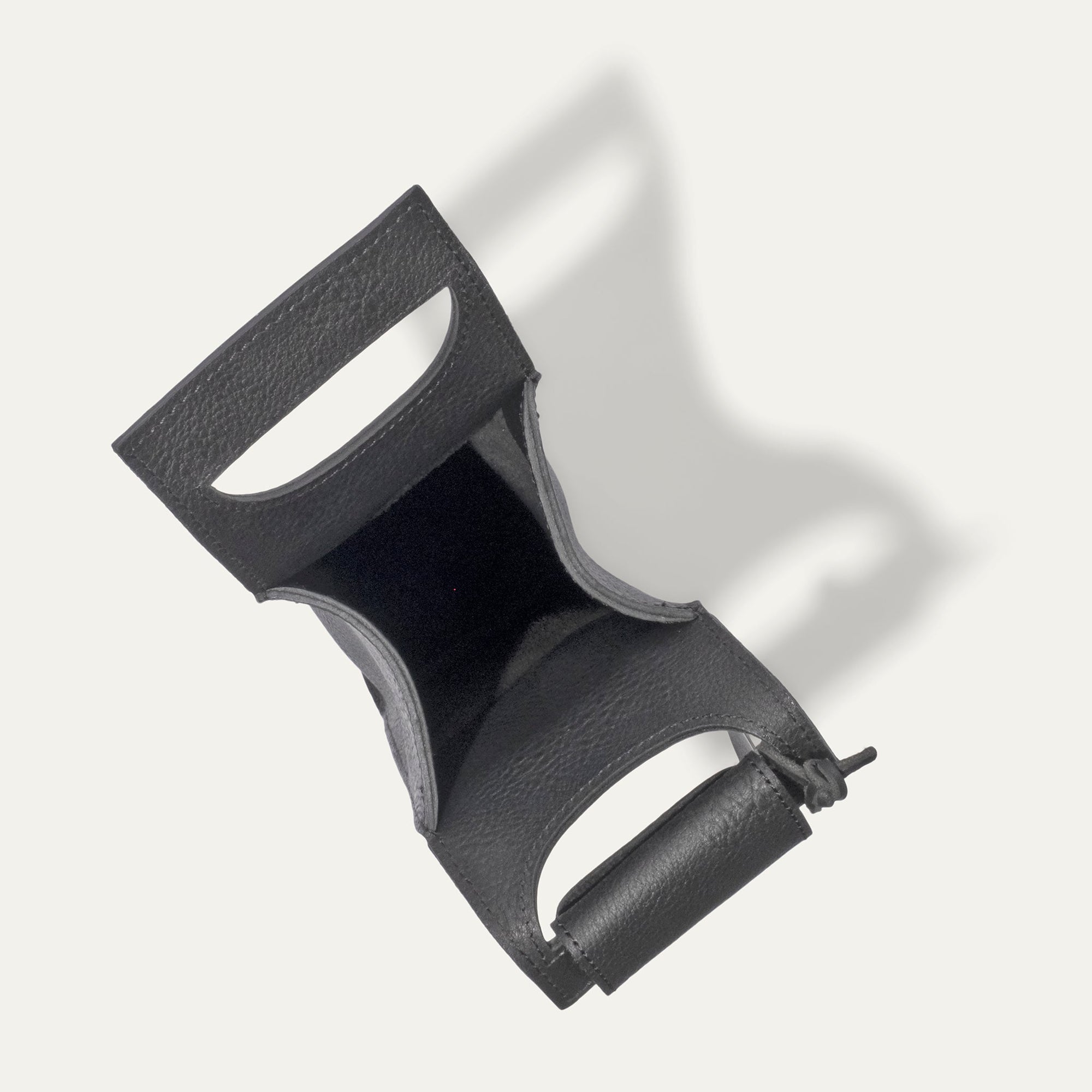 Single Leather Wine Bottle Case in Black by Will Leather Goods