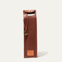 Leather Wine Bottle Case in Brown by Will Leather Goods