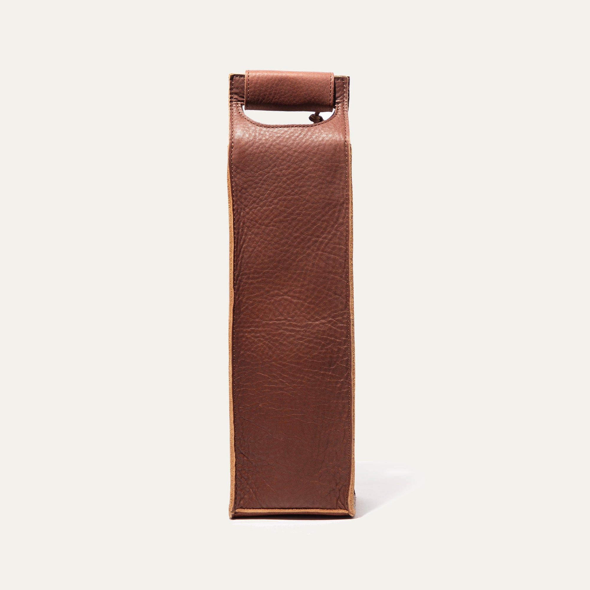 Single Leather Wine Bottle Case in Cognac by Will Leather Goods