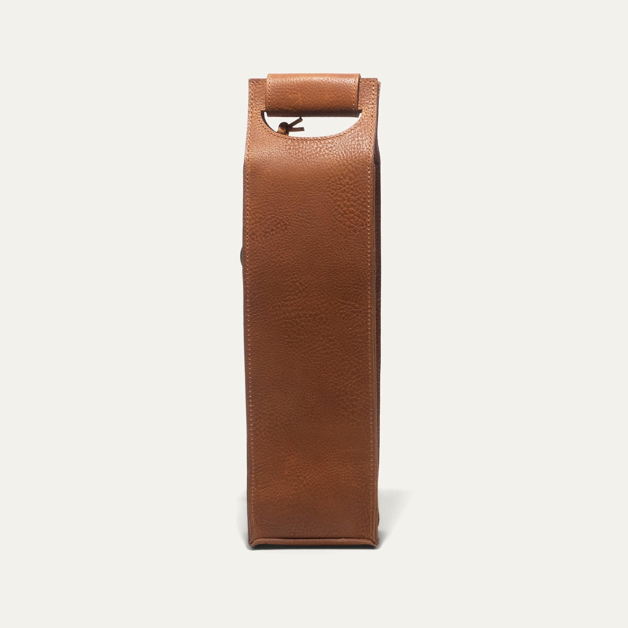Single Leather Wine Bottle Case in Tan by Will Leather Goods