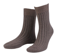 3 PAIR - True Ribbed Combed Cotton Blend Italian Ankle Socks (Choice of Colors) by Amanda Christensen