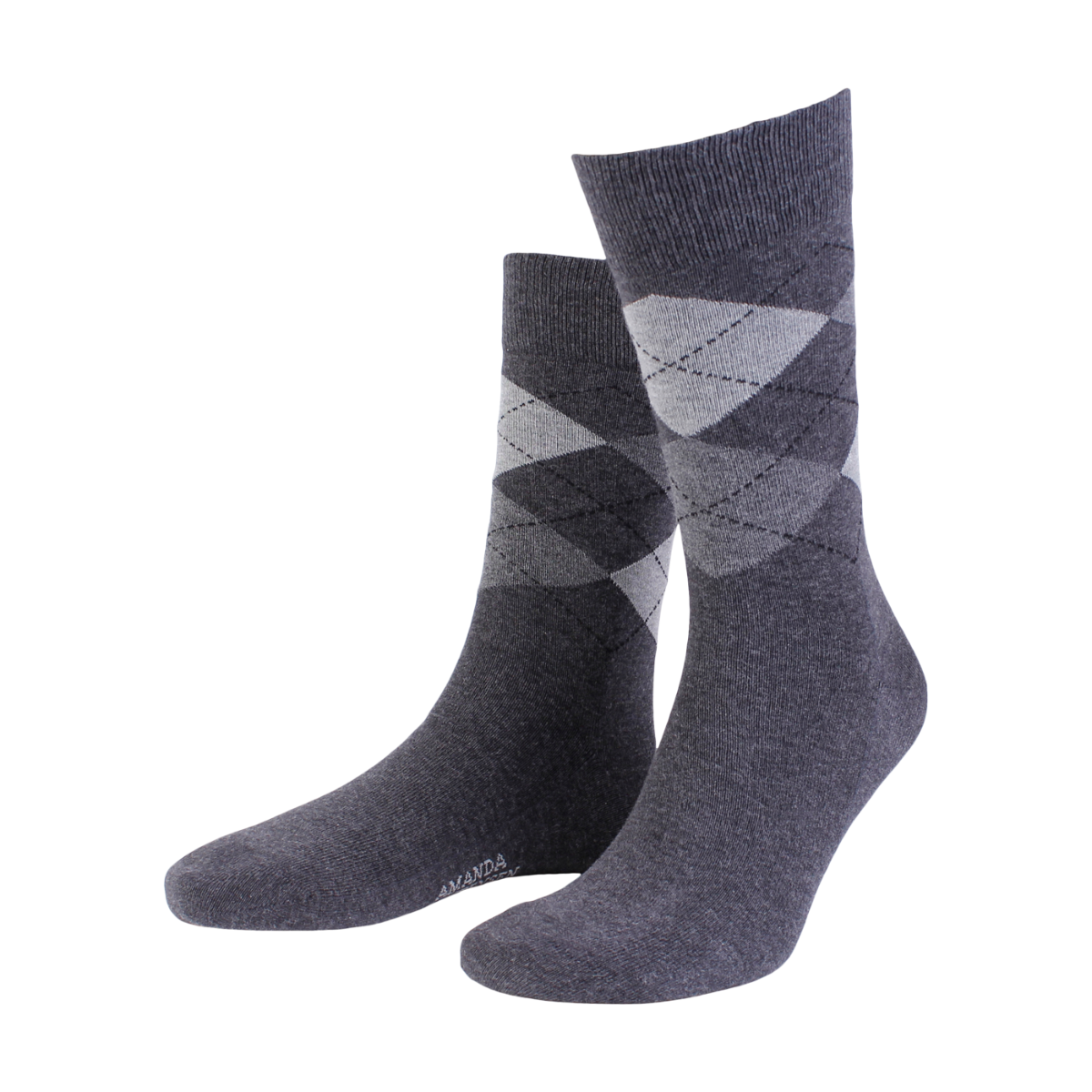 3 PAIR - True Argyle Combed Cotton Blend Italian Ankle Socks (Choice of Colors) by Amanda Christensen