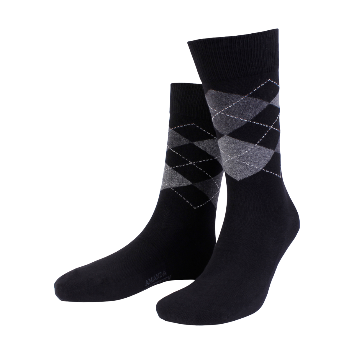 3 PAIR - True Argyle Combed Cotton Blend Italian Ankle Socks (Choice of Colors) by Amanda Christensen