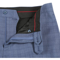 Wool Stretch Single Breasted SLIM FIT Suit in Ink Blue Check (Short, Regular, and Long Available) by English Laundry