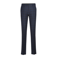 Wool Stretch Single Breasted SLIM FIT Suit in Dark Blue and Burgundy Check (Short, Regular, and Long Available) by English Laundry