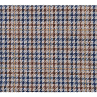 Single Breasted SLIM FIT Half Canvas Knit Soft Jacket in Brown and Blue Check (Short, Regular, and Long Available) by Pelago